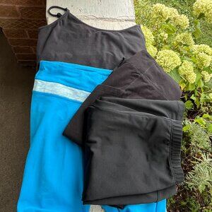 Lot 4 Lululemon Yoga Workout Cropped Capris Leggings Pants Gap Cami Tank S M
